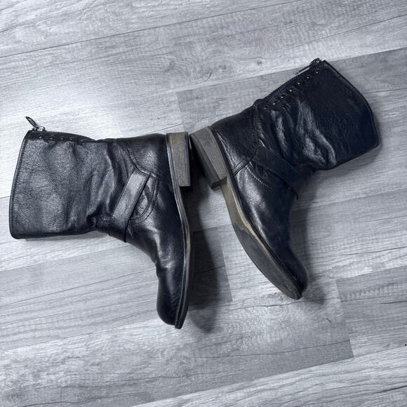 Steve Madden Moto Boots Black Size 6 1/2 Grunge Western Fall Downtown Girl - Picture 7 of 11